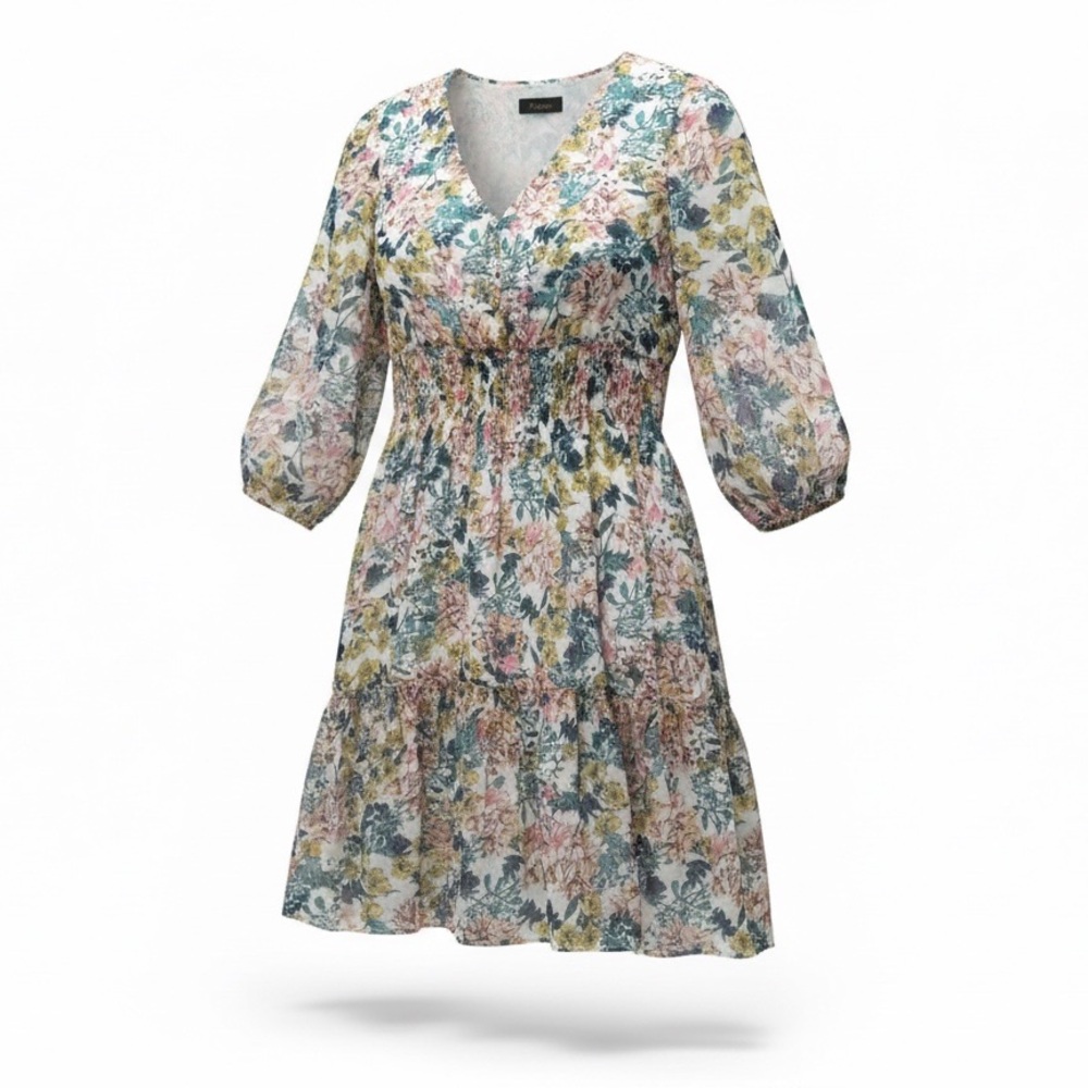Just... Taylor Floral Smocked Waist Fit & Flare Cottagecore Mini Dress Size 6